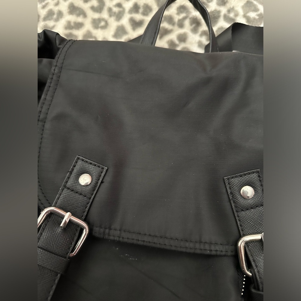 Rue21 Nylon Flap Top Cinch Backpack in Black - Picture 11 of 17